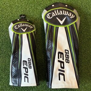 Callaway set of 2 GBB Epic Black White Lime Green Driver, Wood 3 golf Headcover